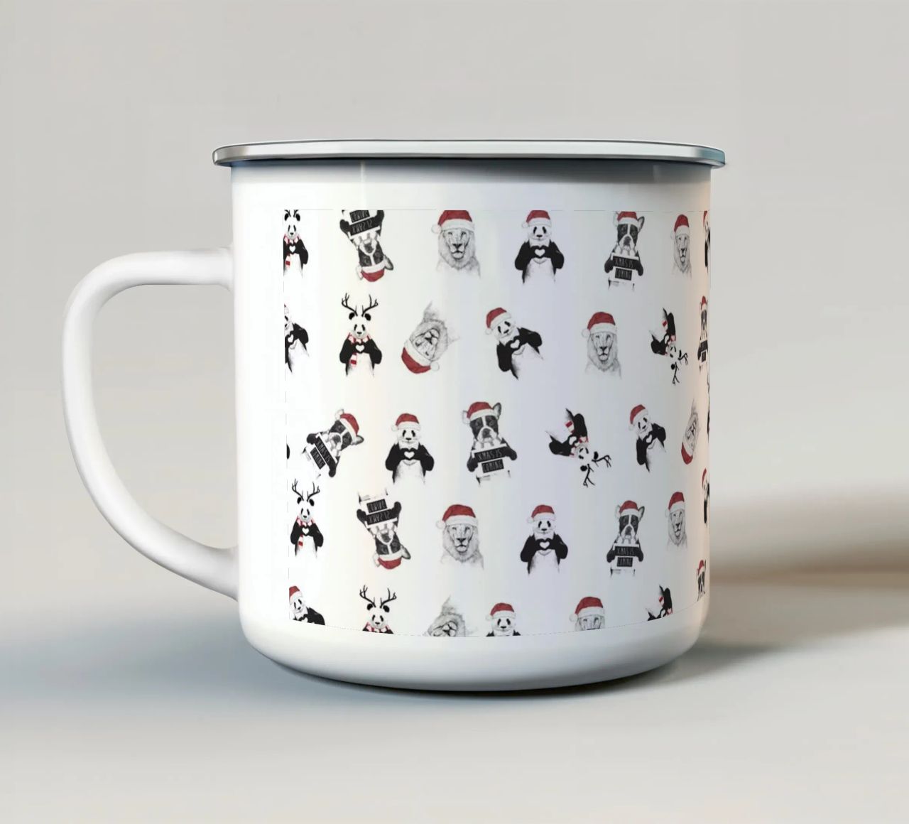 Xmas pattern tazza in smalto da Balazs Solti