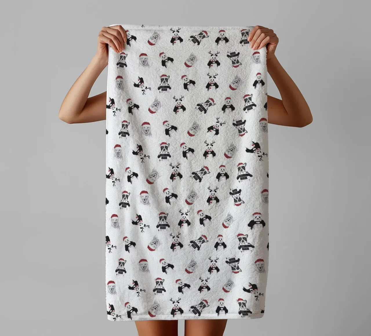 Xmas pattern badhanddoek van Balazs Solti