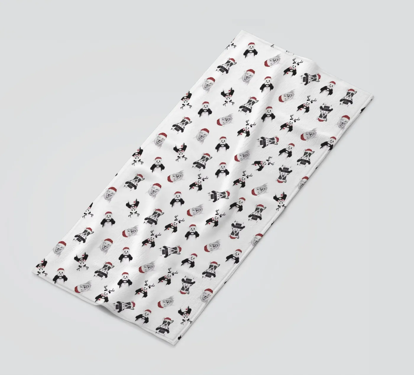 Xmas pattern beach towel by Balazs Solti