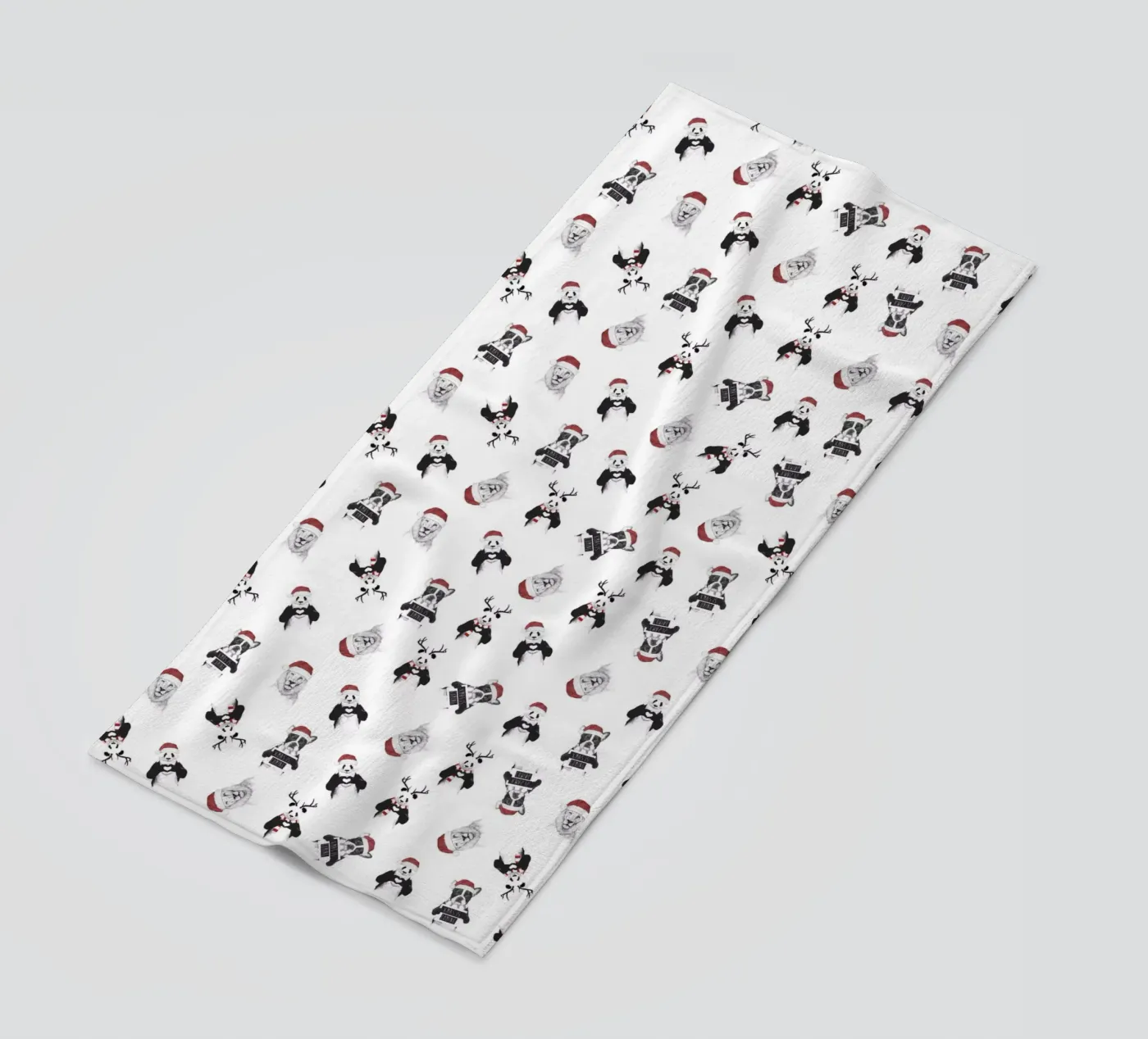 Xmas pattern beach towel by Balazs Solti