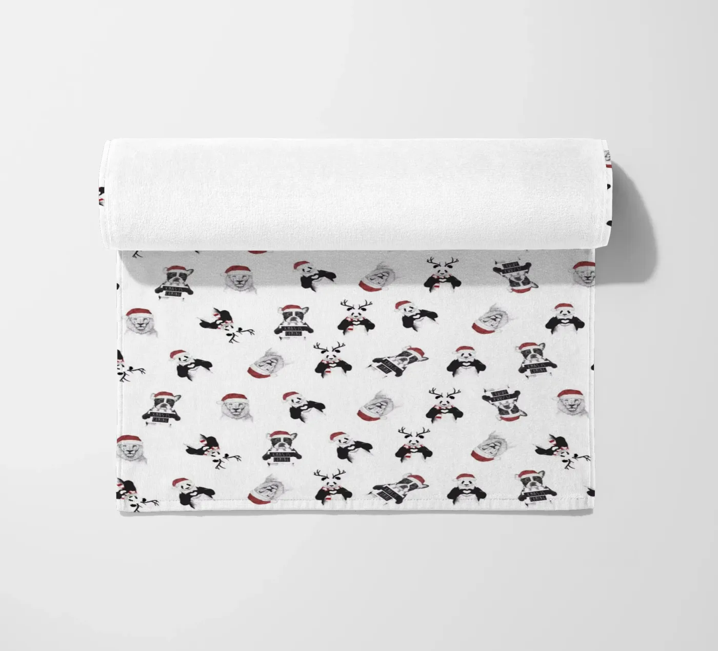 Xmas pattern beach towel by Balazs Solti