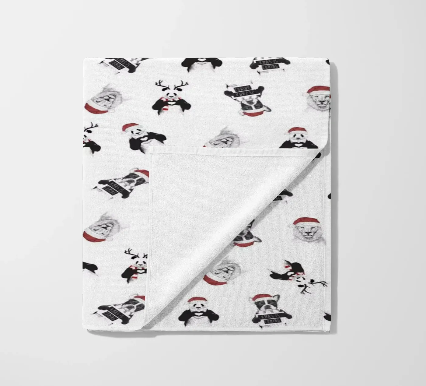 Xmas pattern beach towel by Balazs Solti