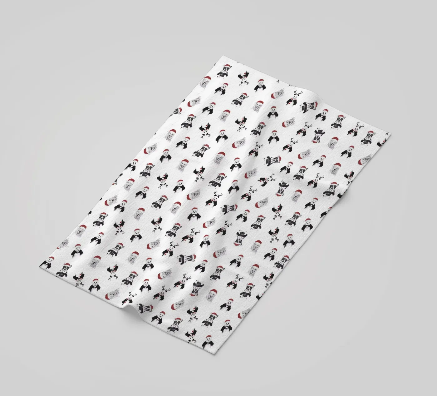 Xmas pattern beach towel by Balazs Solti