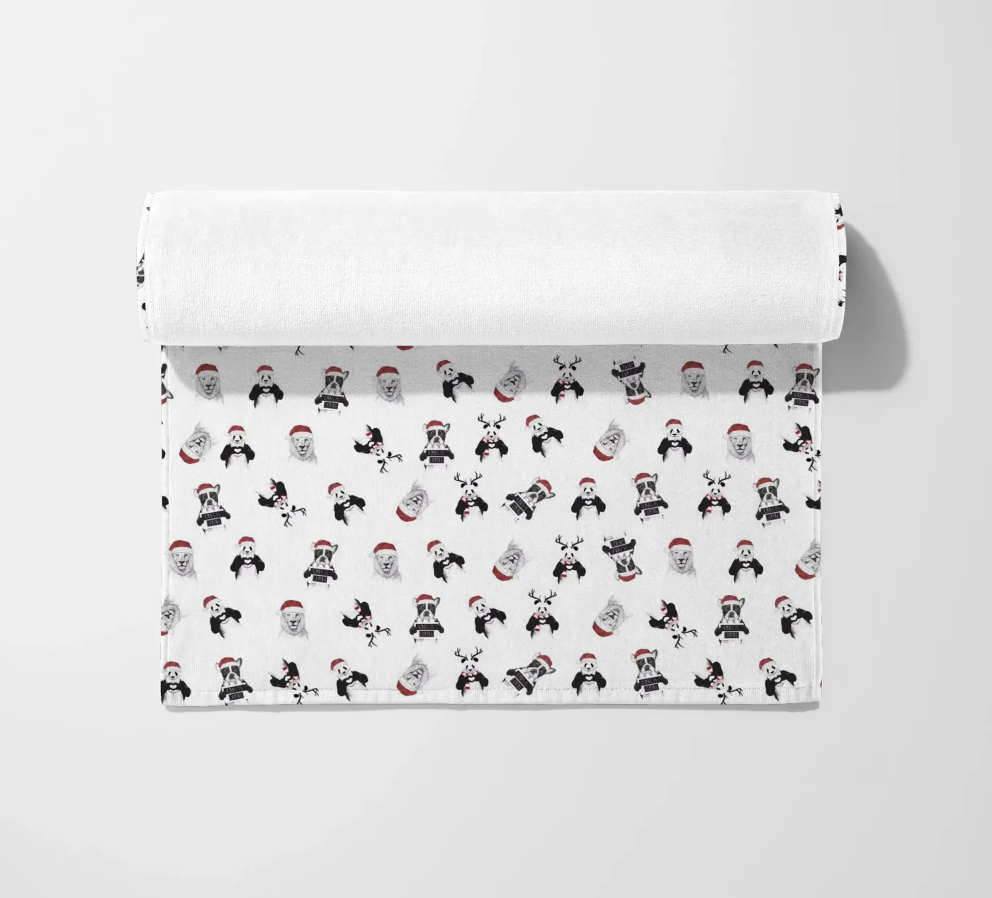 Xmas pattern beach towel by Balazs Solti