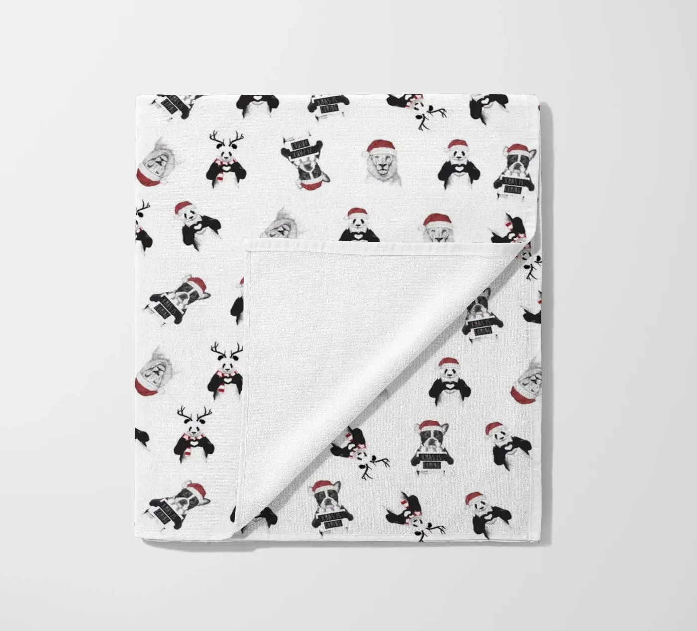 Xmas pattern beach towel by Balazs Solti