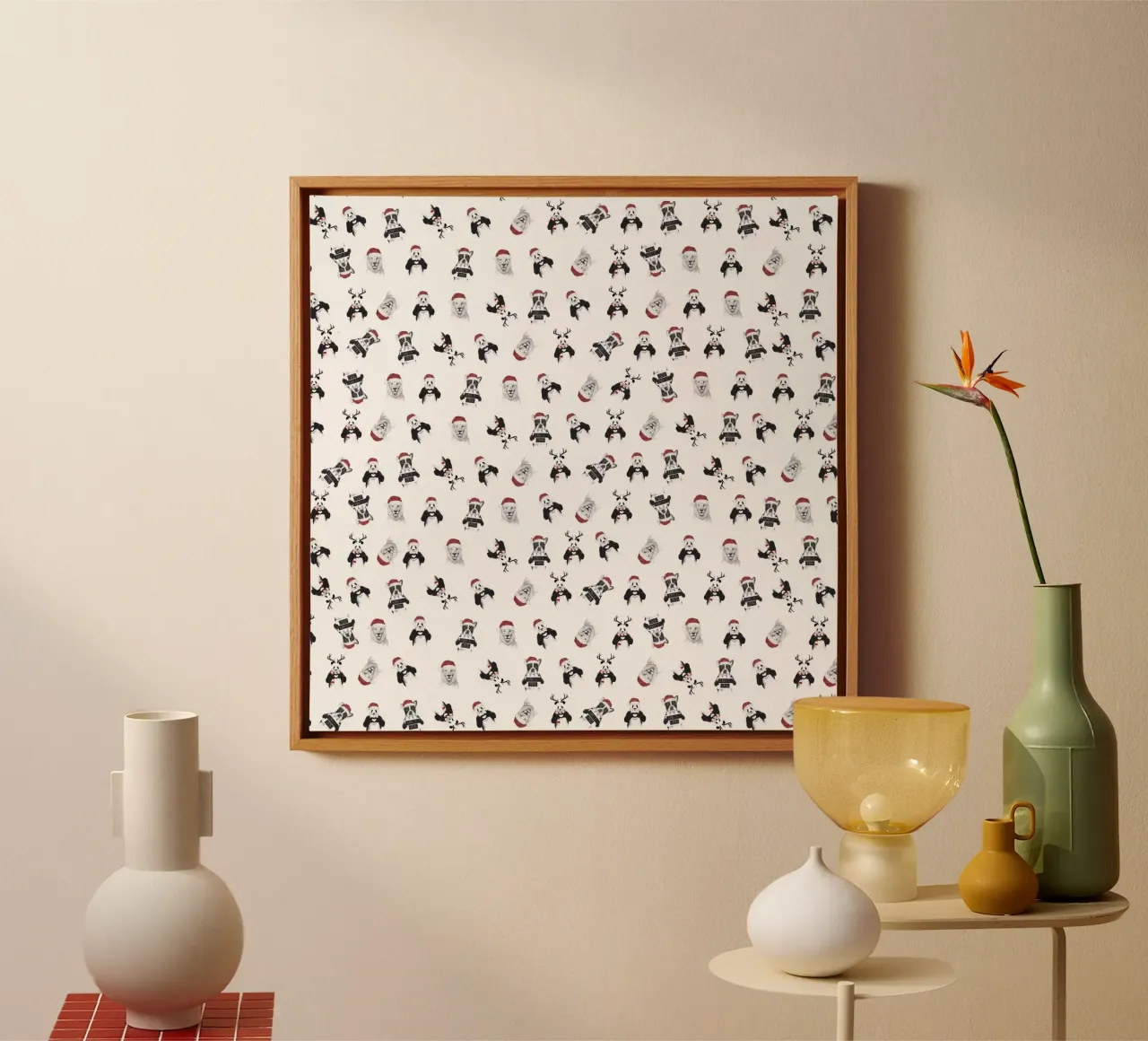 Xmas pattern tela con Cornice a cassetta da Balazs Solti