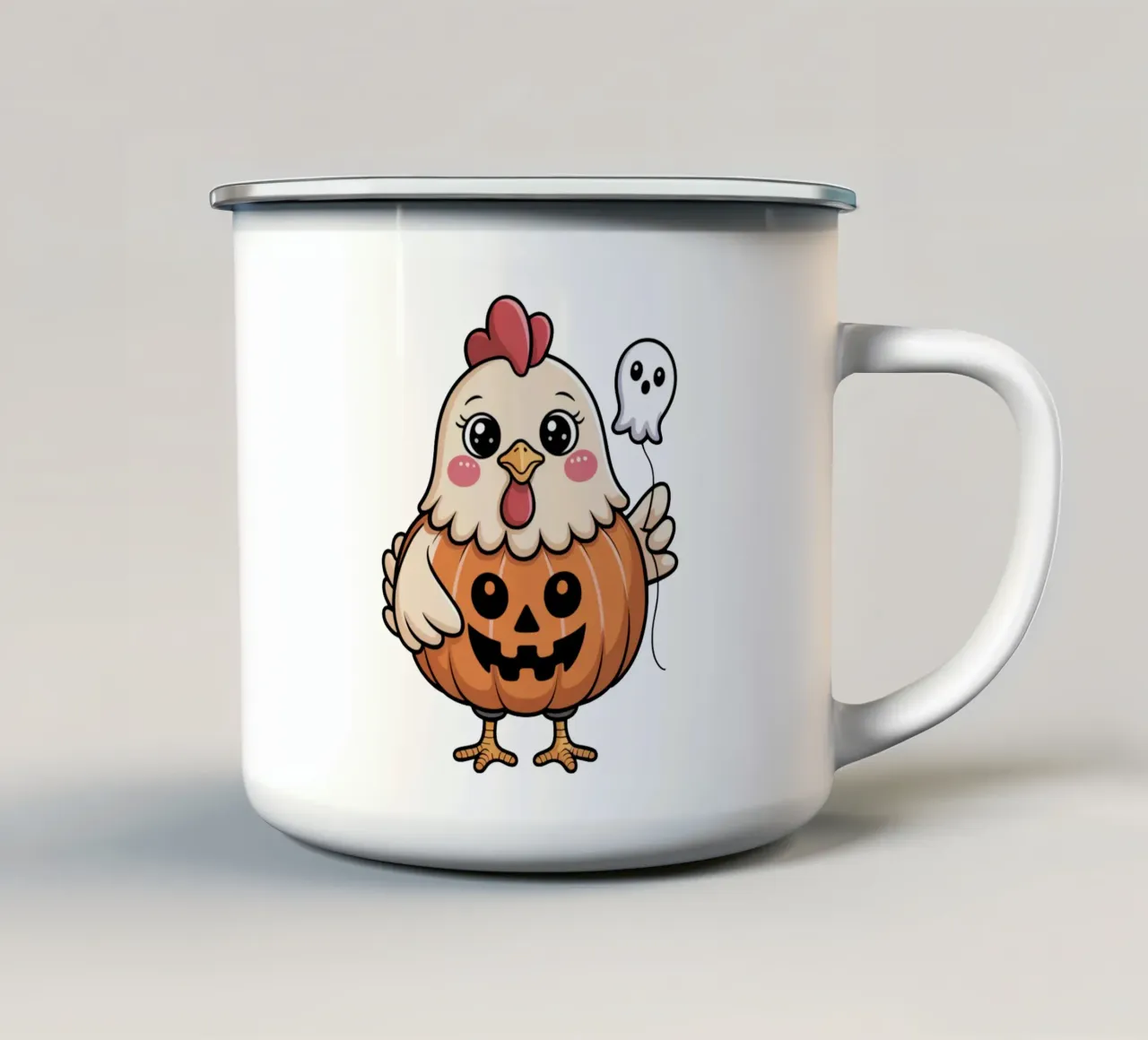 Halloween Chicken tazza in smalto da Sasyall Graphics
