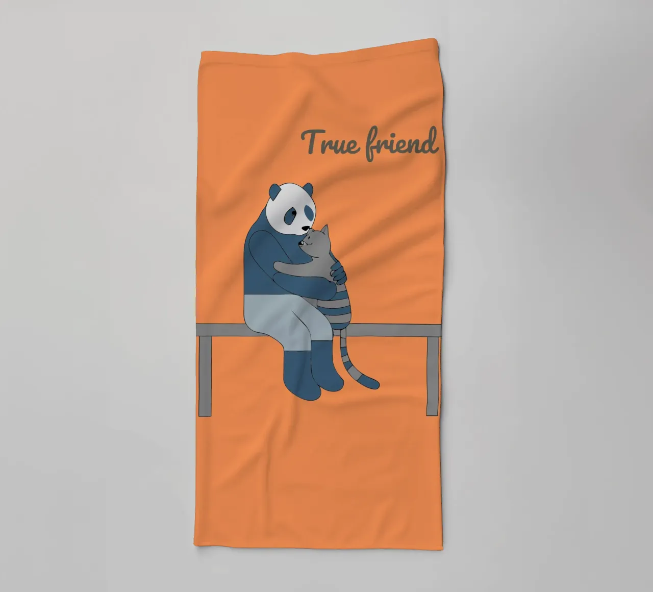 Panda Hugging Cat towel by OUR SHOP