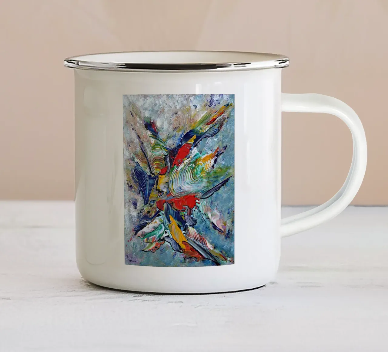 BACIAMI tazza in smalto da Thierry Vobmann Abstract painting