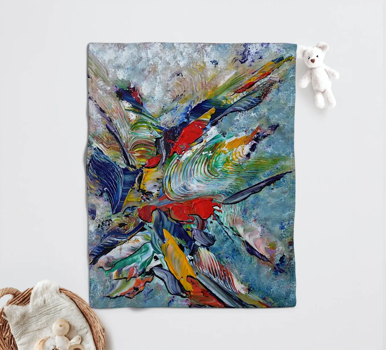 KUS MIJ fleecedeken van Thierry Vobmann Abstract painting