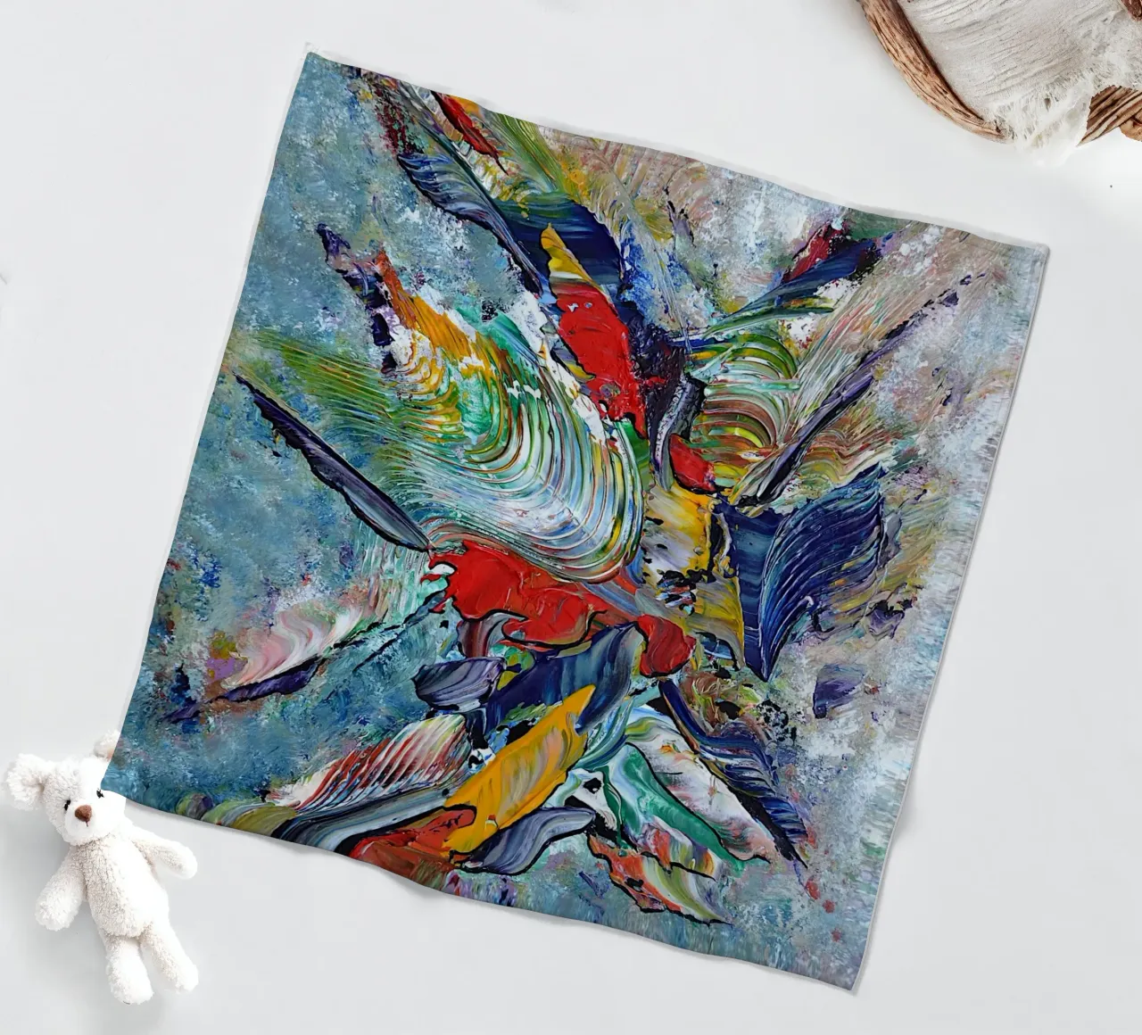 KUS MIJ fleecedeken van Thierry Vobmann Abstract painting