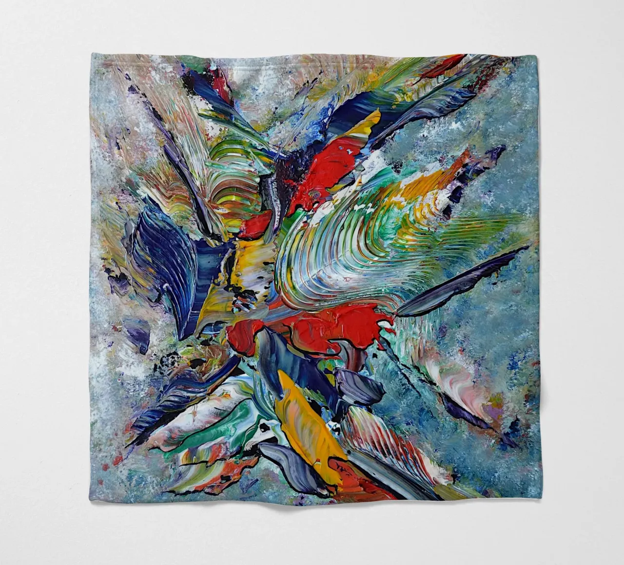 KUS MIJ fleecedeken van Thierry Vobmann Abstract painting