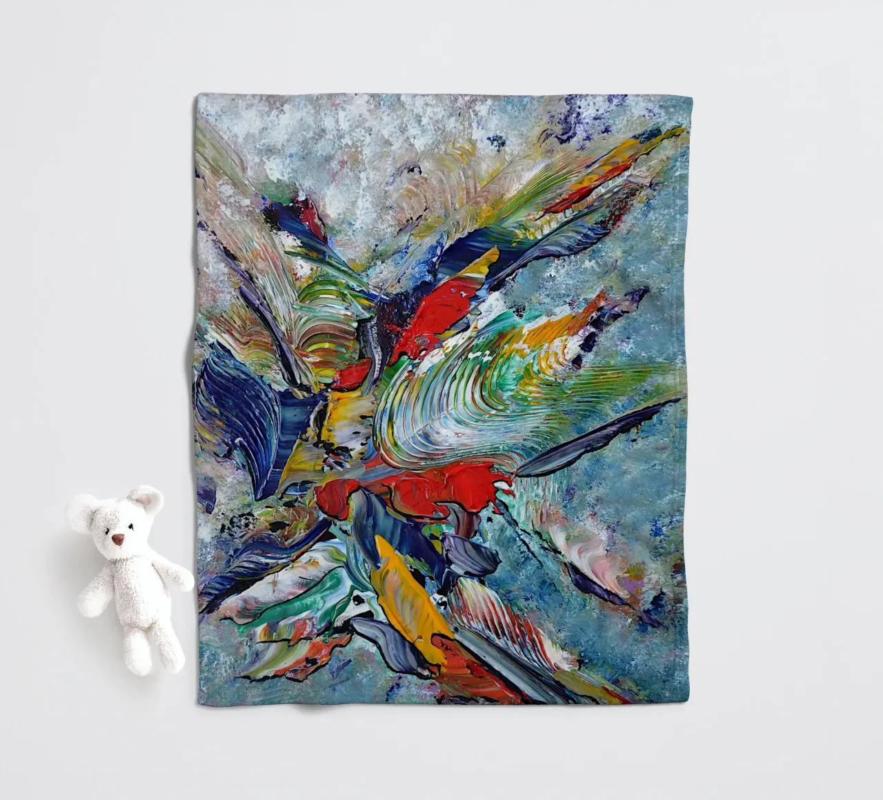 KUS MIJ fleecedeken van Thierry Vobmann Abstract painting