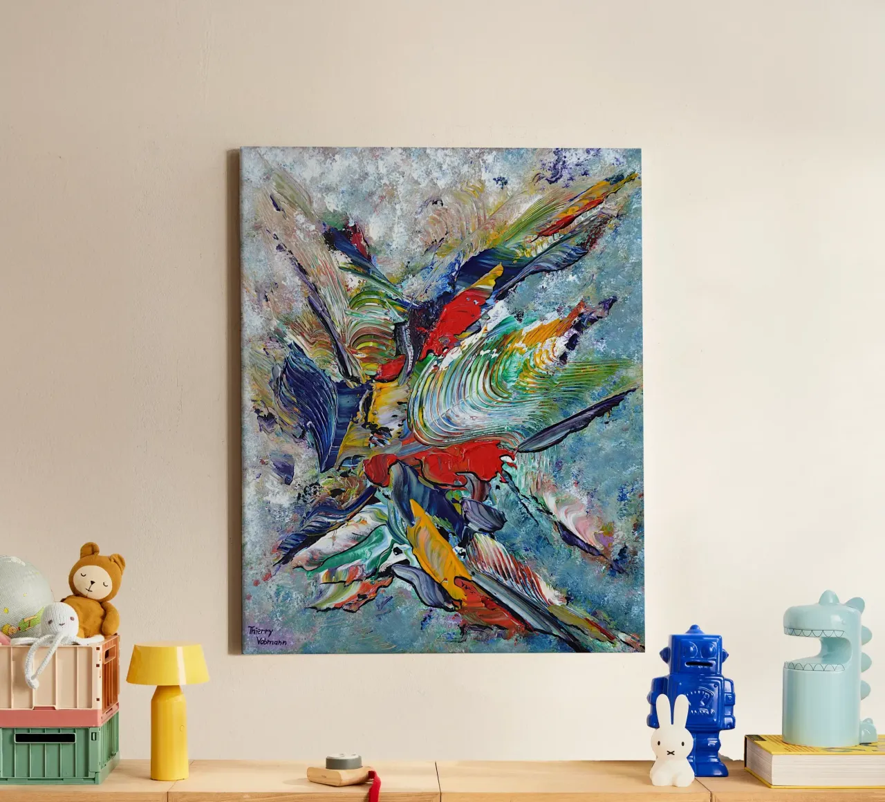 BACIAMI tela con Cornice a cassetta da Thierry Vobmann Abstract painting