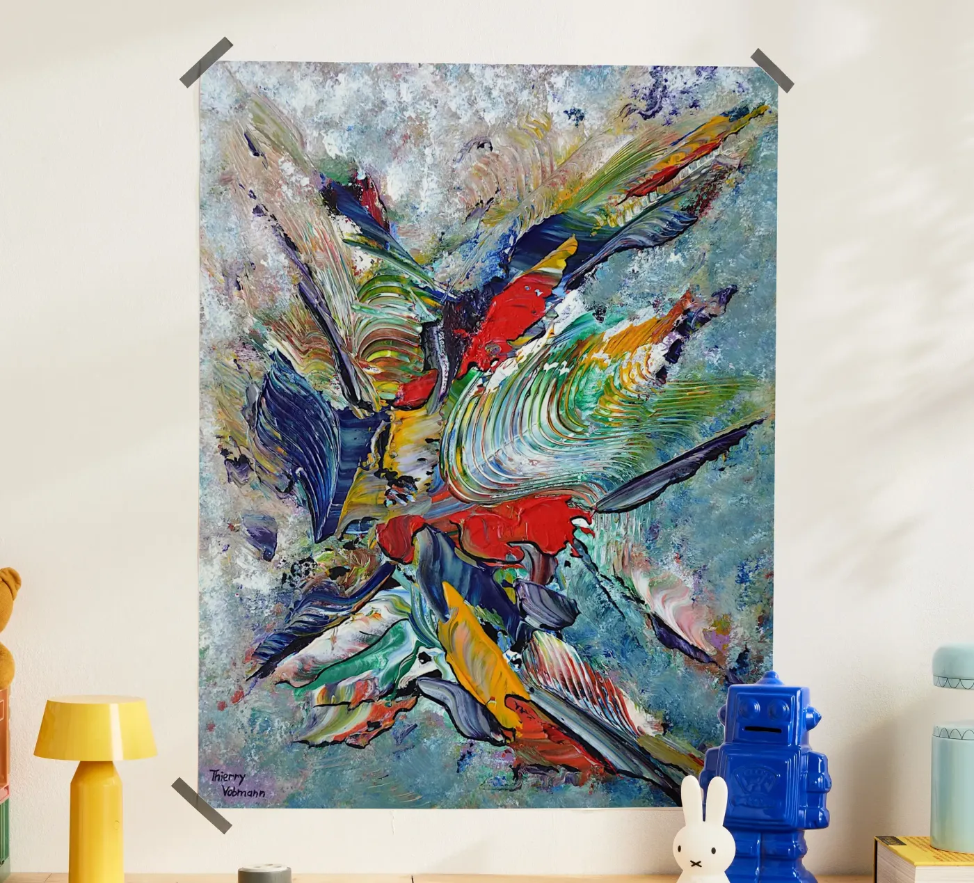 KISS ME poster by Thierry Vobmann Abstract painting