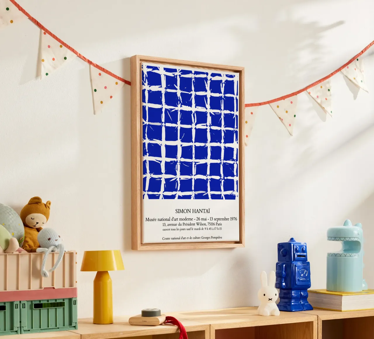 Simon Hantai Blu tela con Cornice a cassetta da Lonnieprints