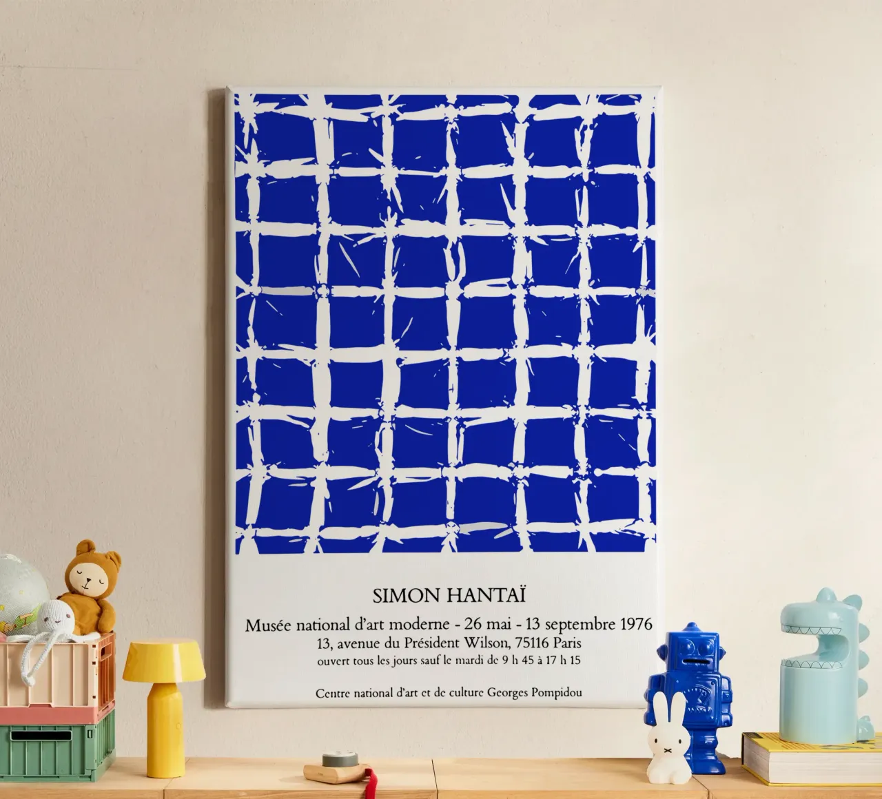Simon Hantai Blu tela con Cornice a cassetta da Lonnieprints
