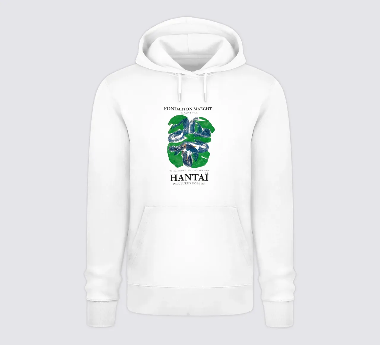 Simon Hantai Print, Abstracto verde y azul sudadera con capucha de Lonnieprints