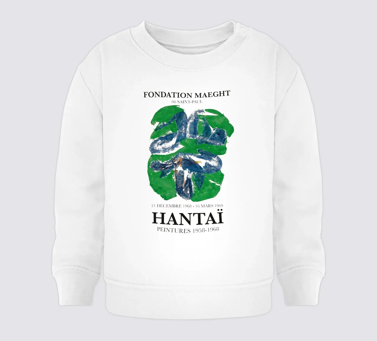 Simon Hantai Print, Abstracto verde y azul sudadera de bebé de Lonnieprints
