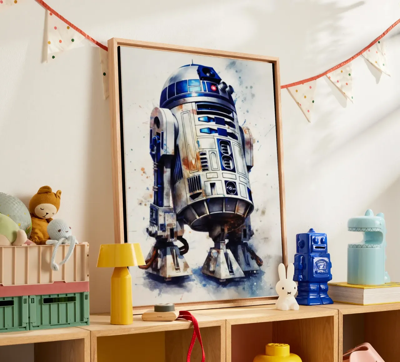 Maglietta classica R2-D2 tela con Cornice a cassetta da brands1.0