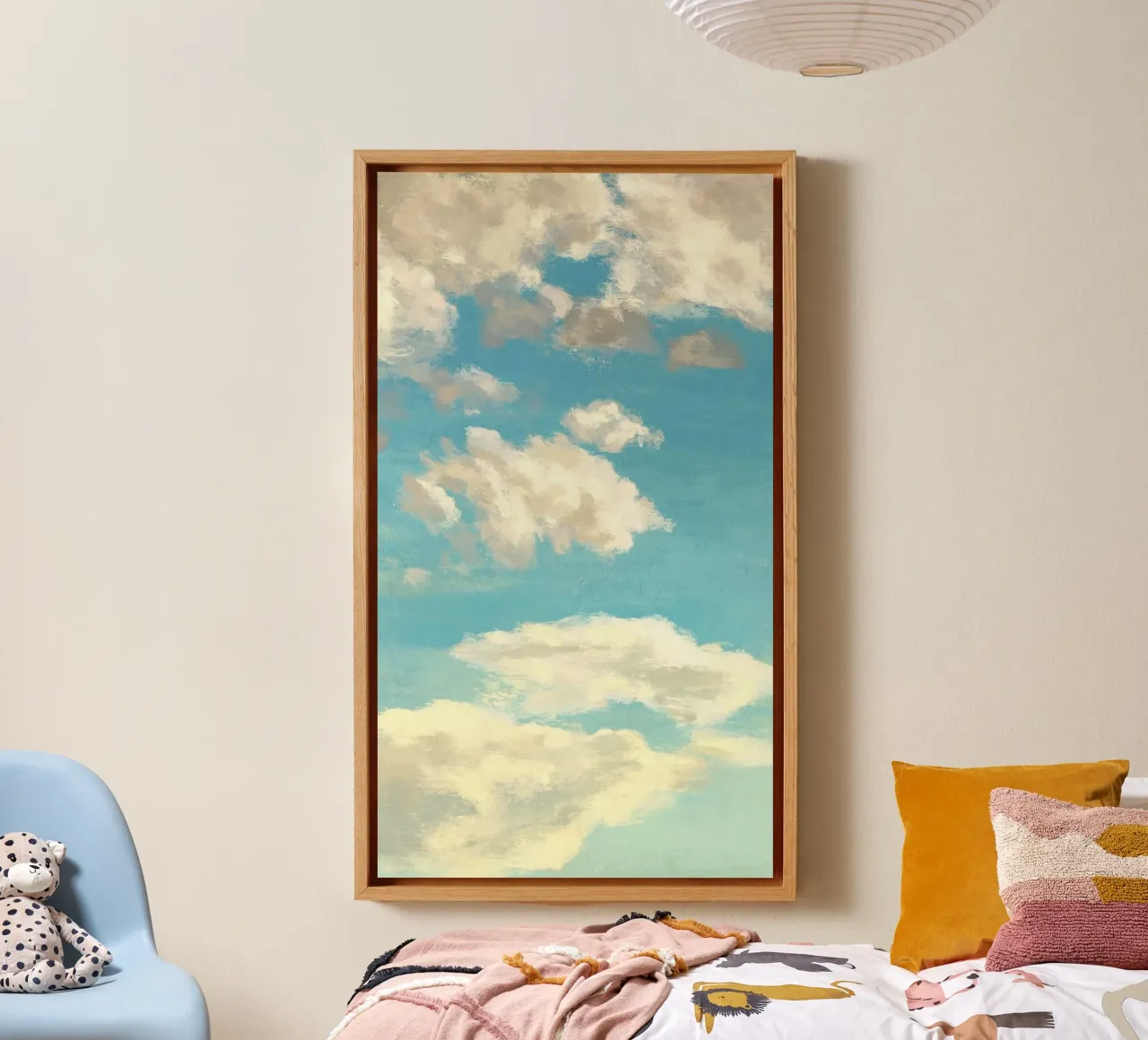 cloud on sky wave lienzo con Marco flotante de miracle