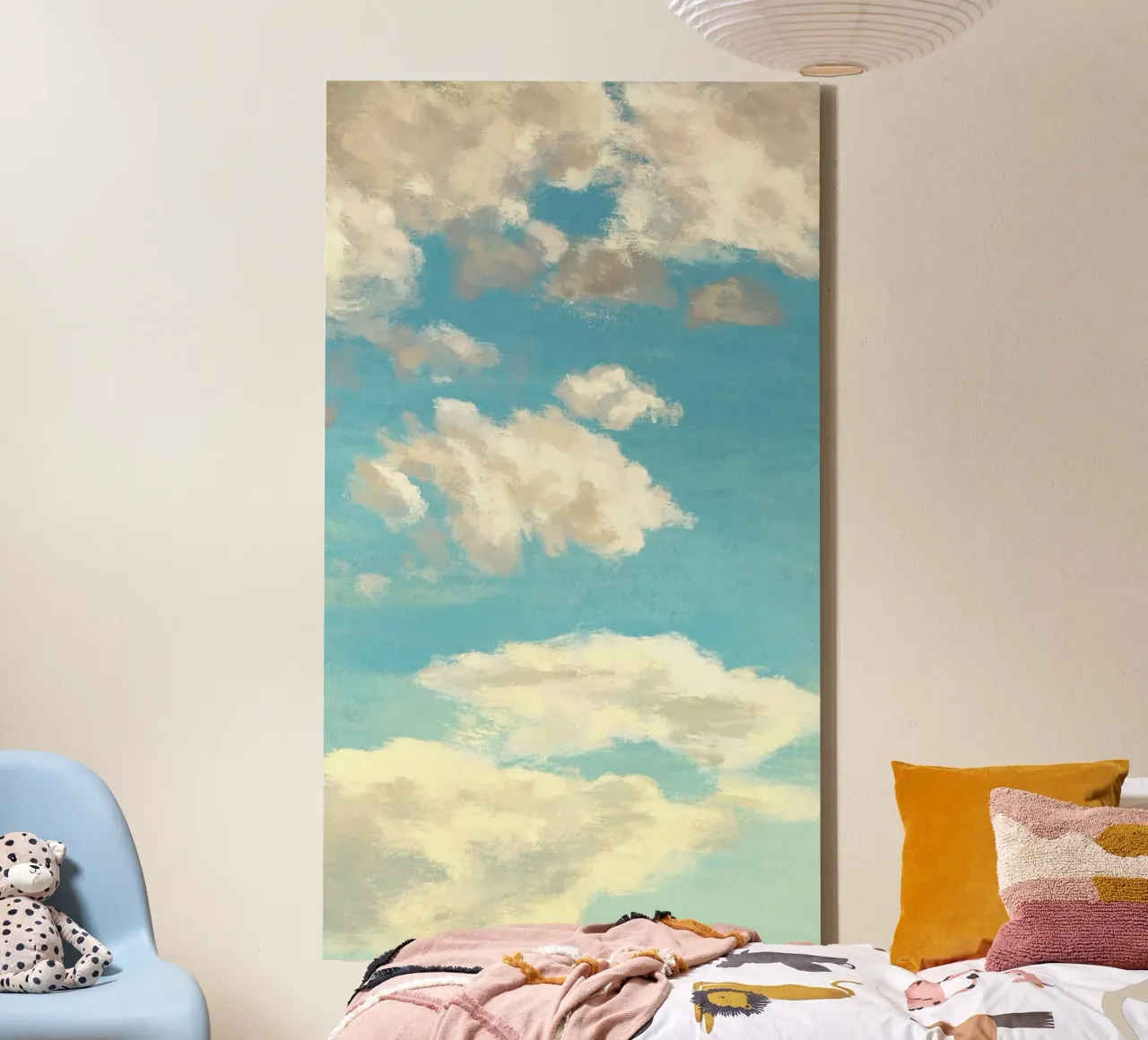 cloud on sky wave lienzo con Marco flotante de miracle