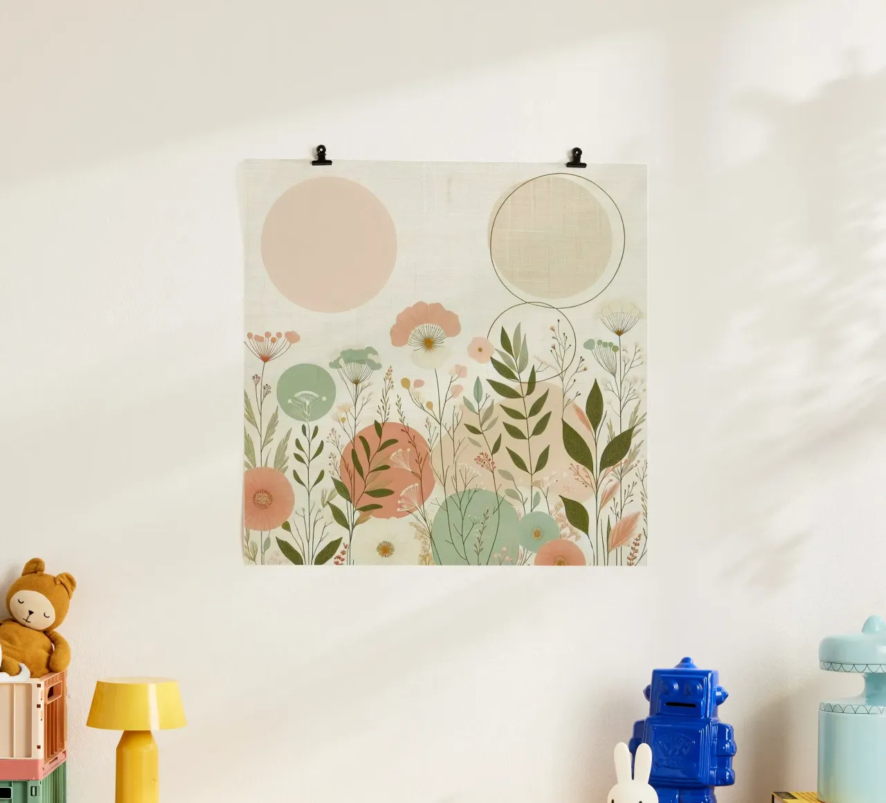 line and circle in forest of branch poster con telaio in plastica da miracle