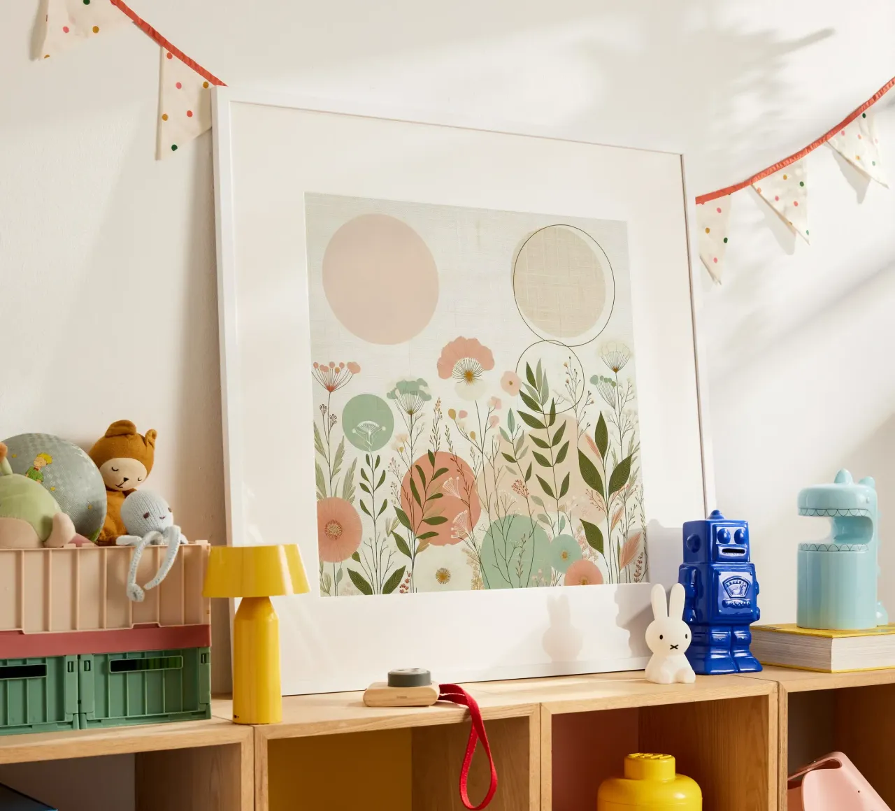 line and circle in forest of branch poster con telaio in plastica da miracle
