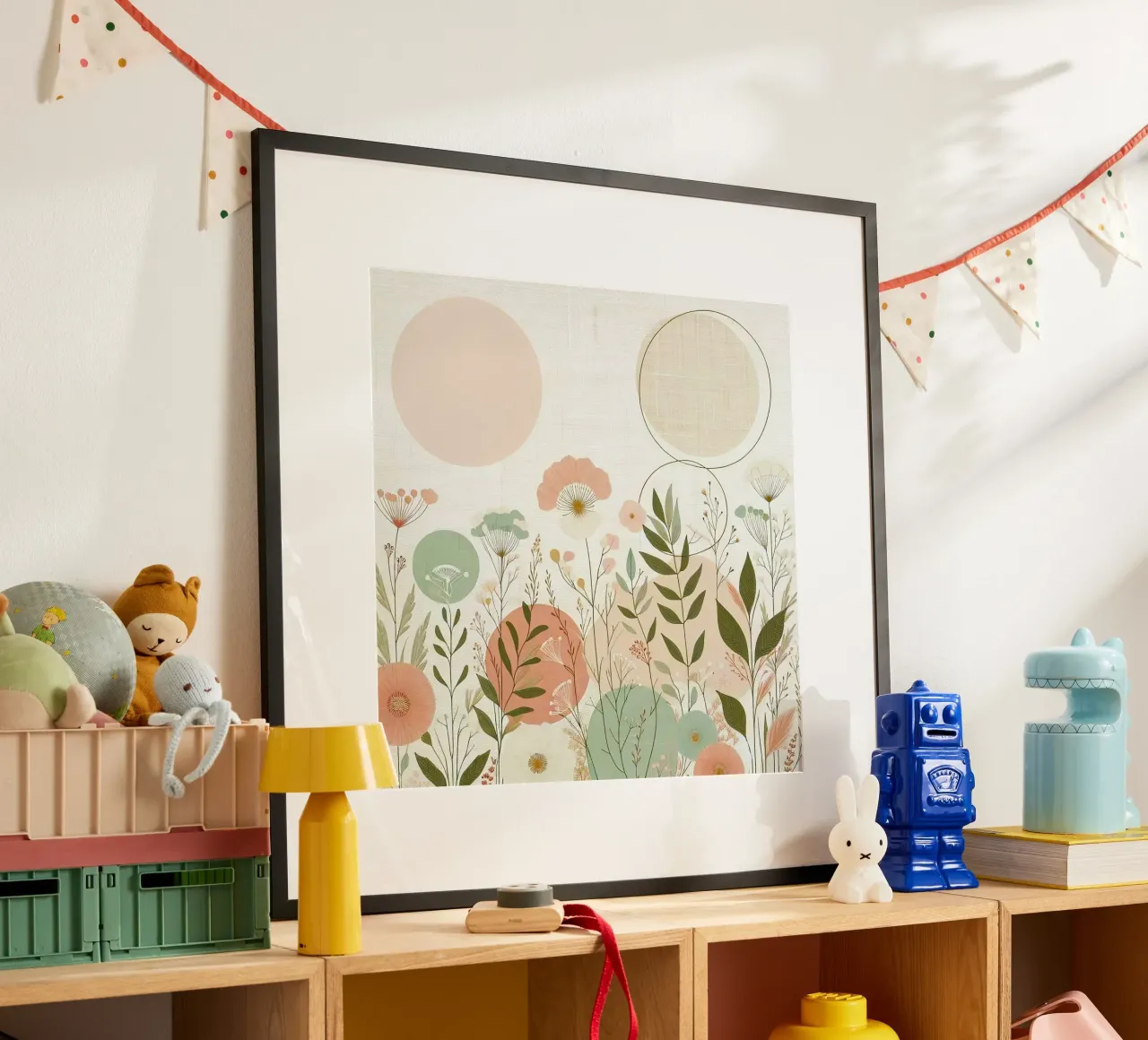 line and circle in forest of branch poster con telaio in plastica da miracle