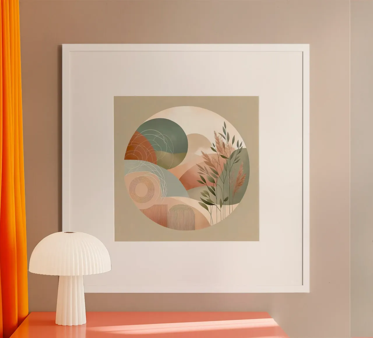 nature in circle window poster con telaio in plastica da miracle