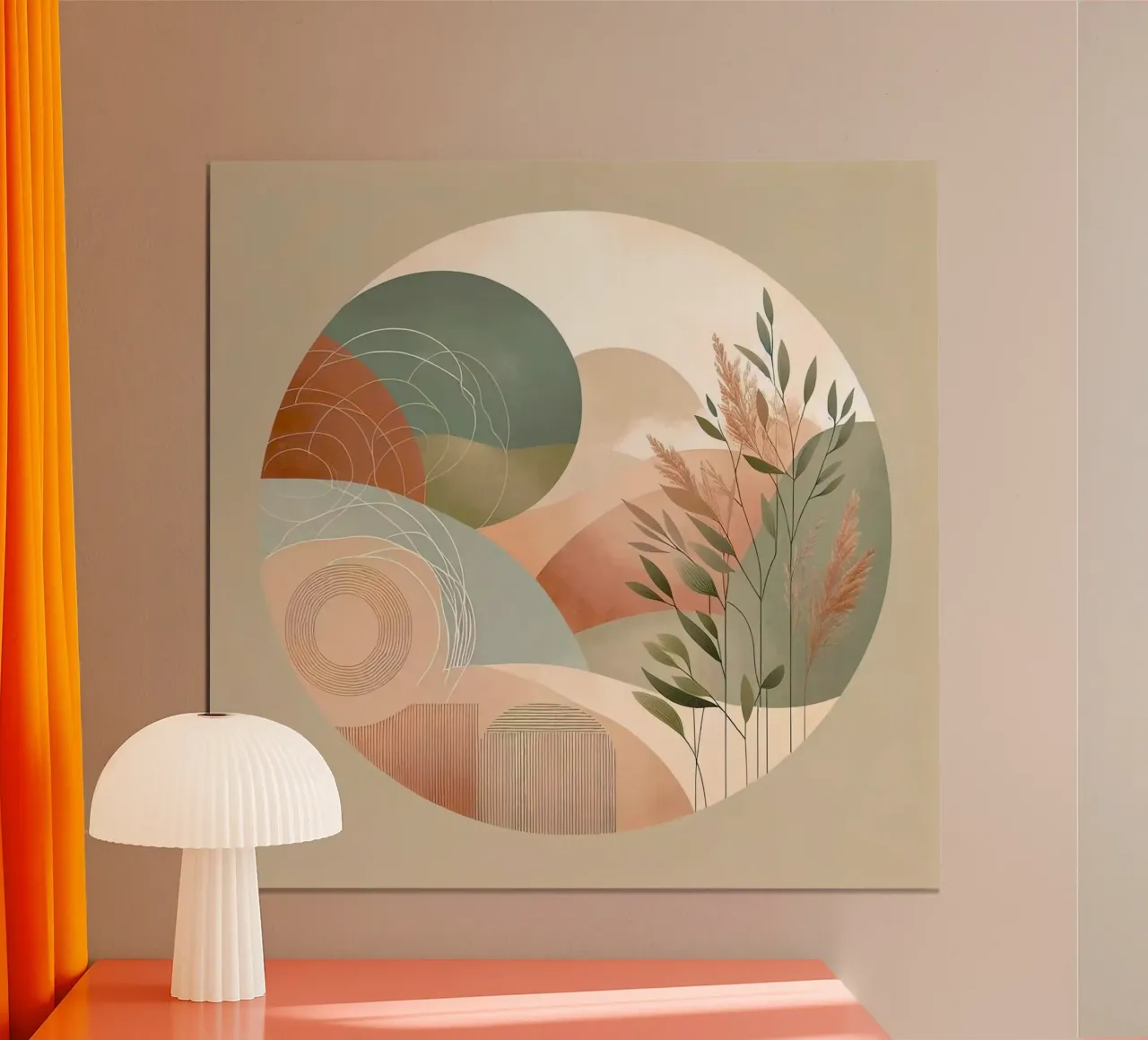 nature in circle window poster con telaio in plastica da miracle
