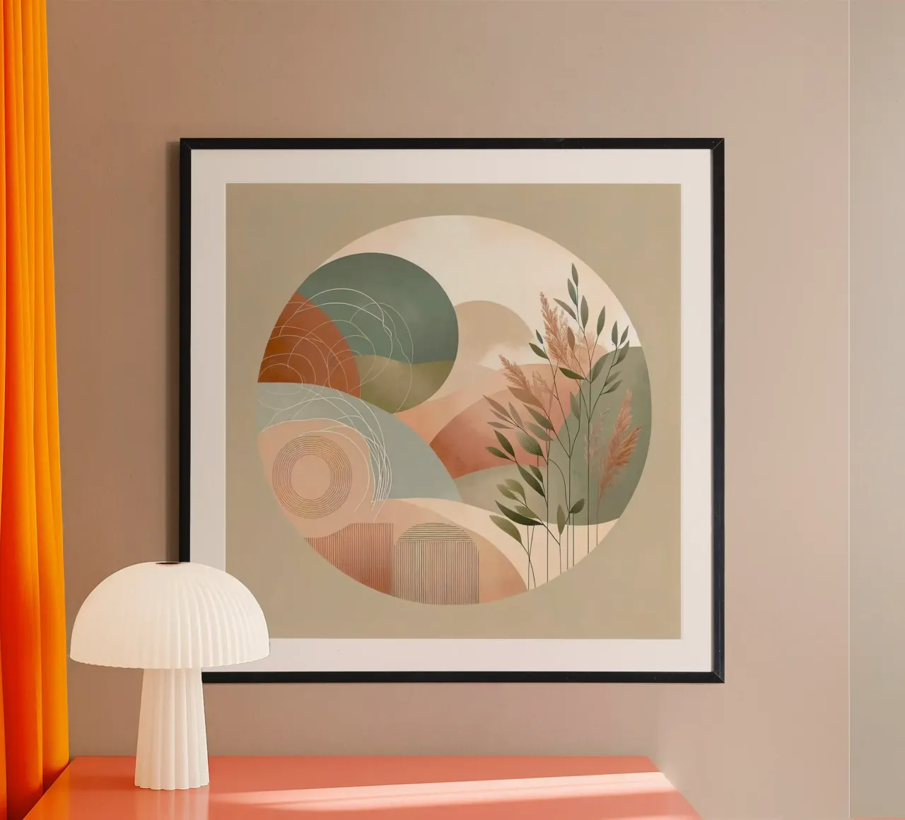 nature in circle window poster con telaio in plastica da miracle