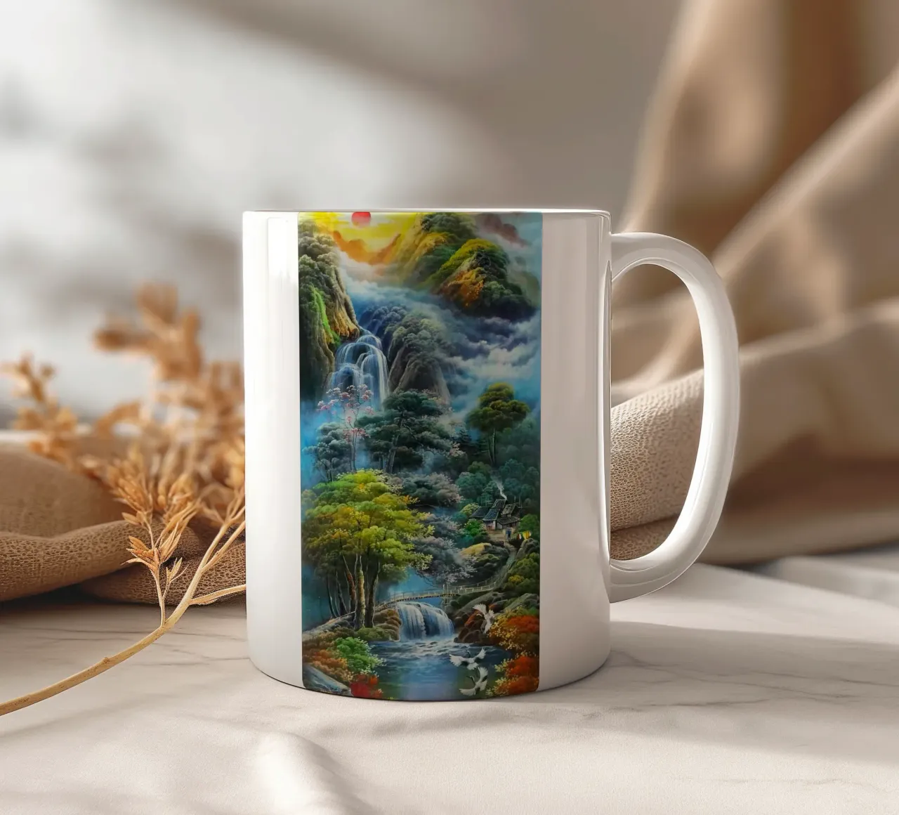 waterflow and tree forest tazza in ceramica da miracle
