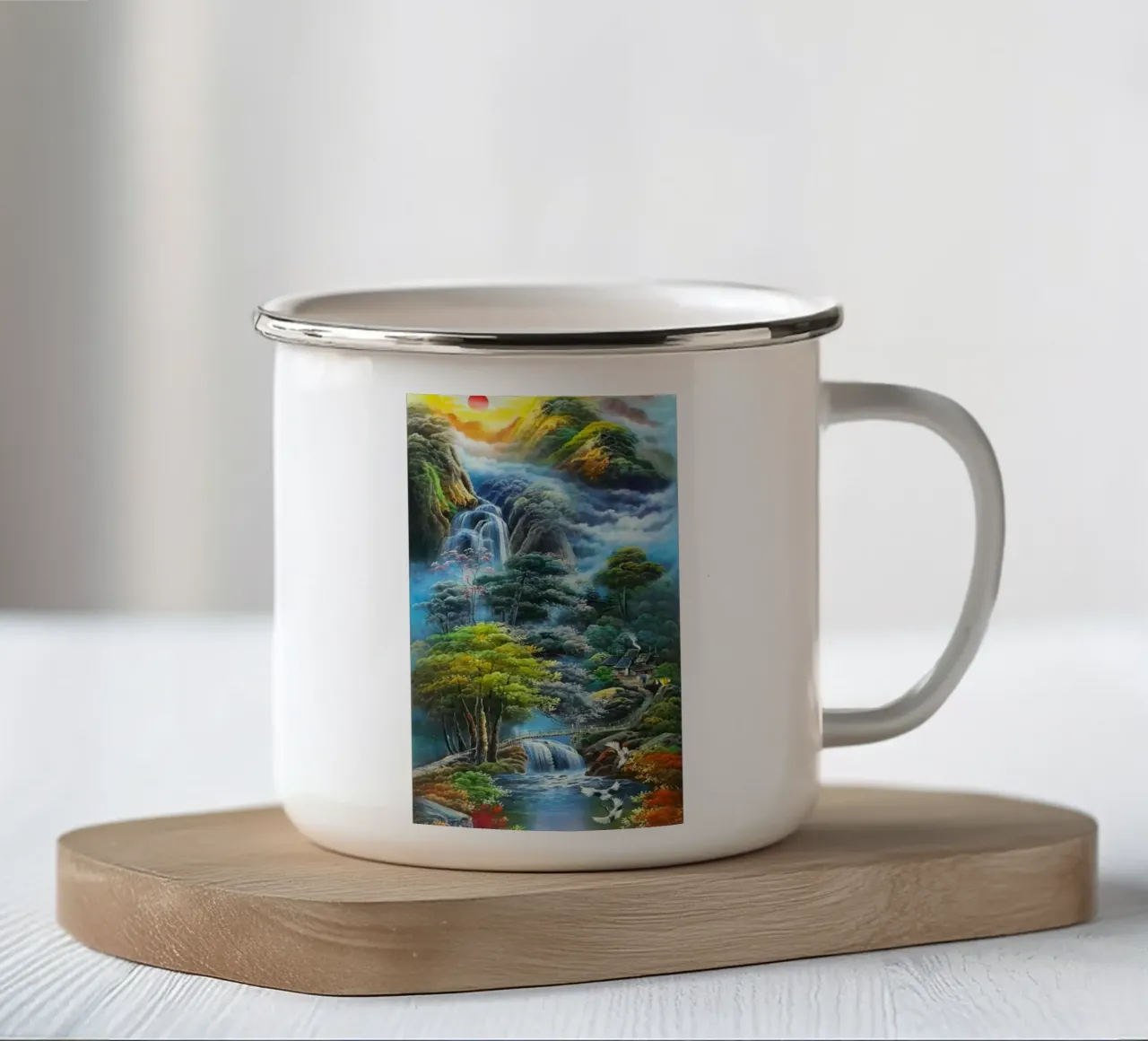 waterflow and tree forest tazza in smalto da miracle