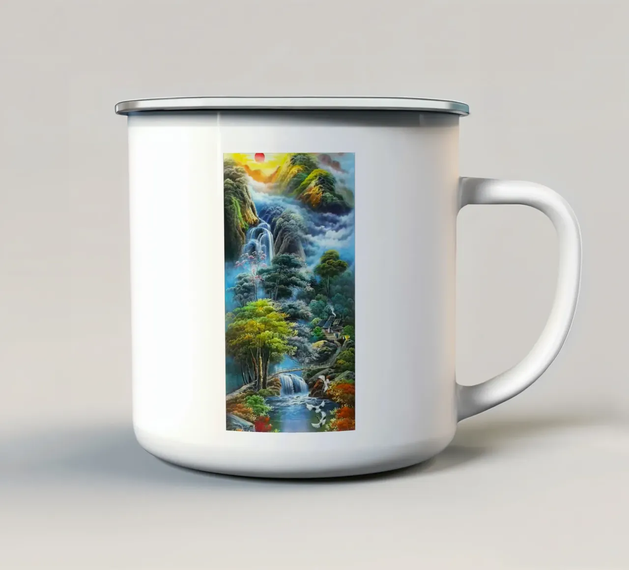 waterflow and tree forest tazza in smalto da miracle