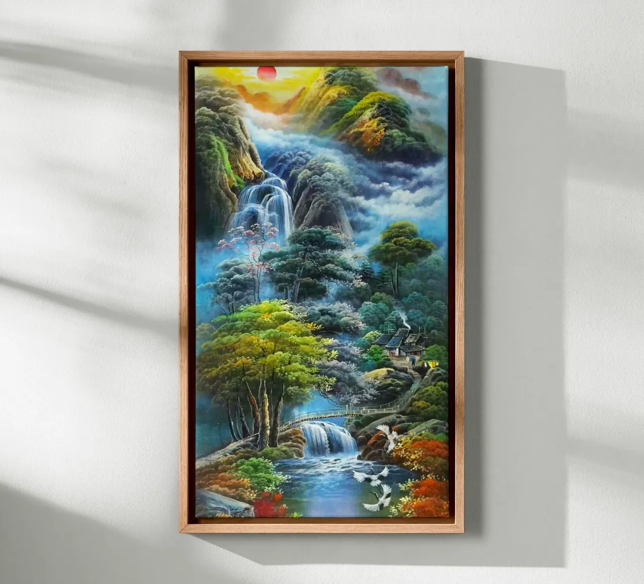 waterflow and tree forest tela con Cornice a cassetta da miracle