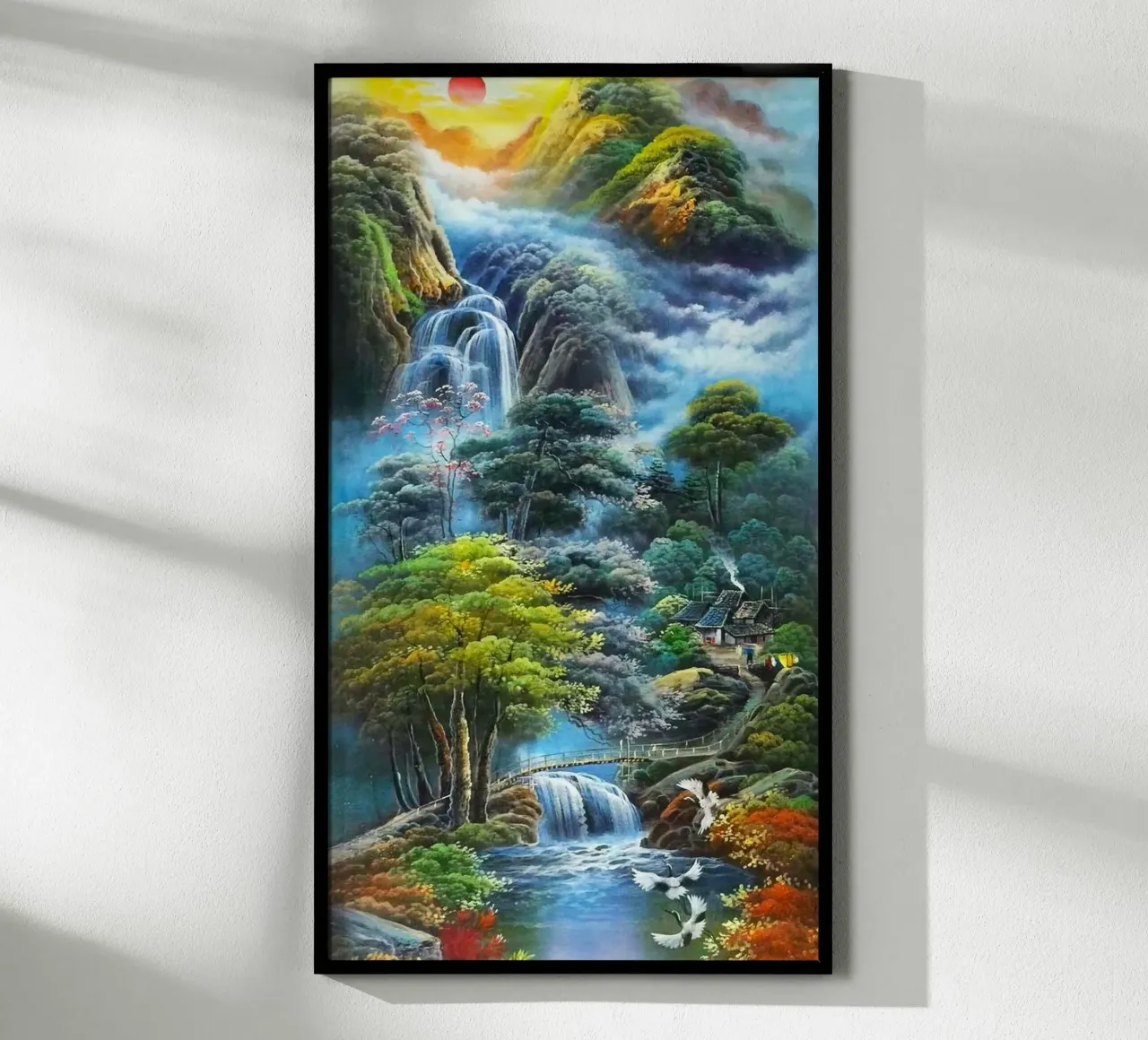 waterflow and tree forest poster con telaio in alluminio da miracle