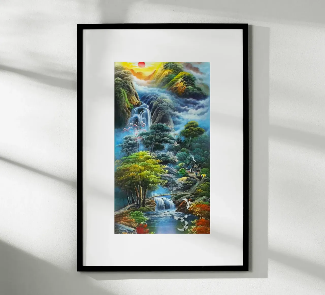 waterflow and tree forest poster con telaio in alluminio da miracle