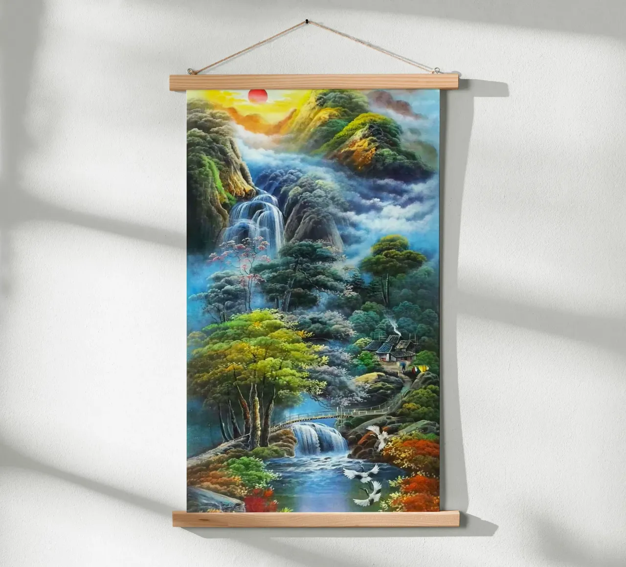 waterflow and tree forest poster con telaio in alluminio da miracle