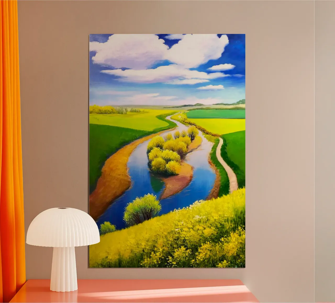 curve lake road poster con telaio in alluminio da miracle