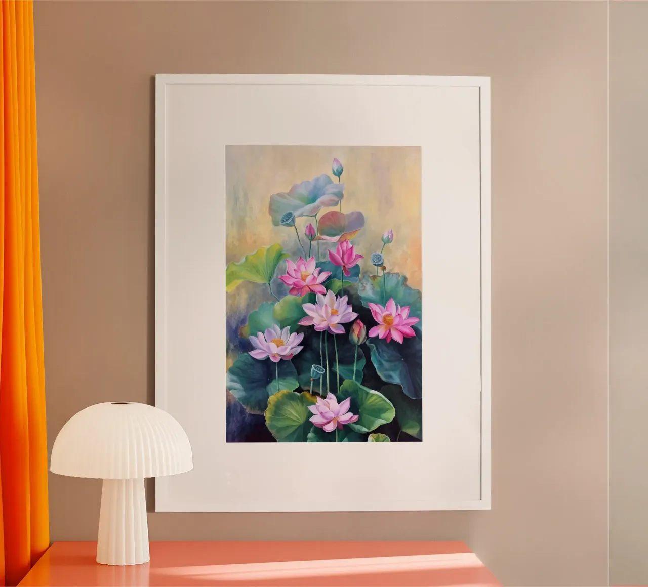 cactus scene poster con telaio in legno da miracle