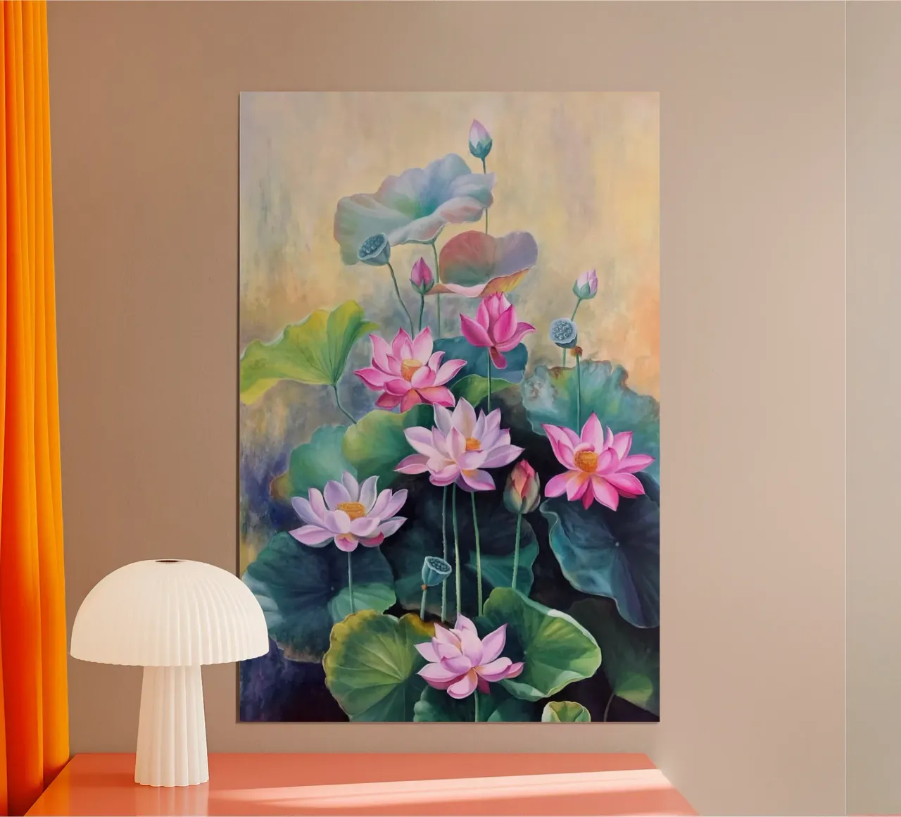 cactus scene poster con telaio in legno da miracle
