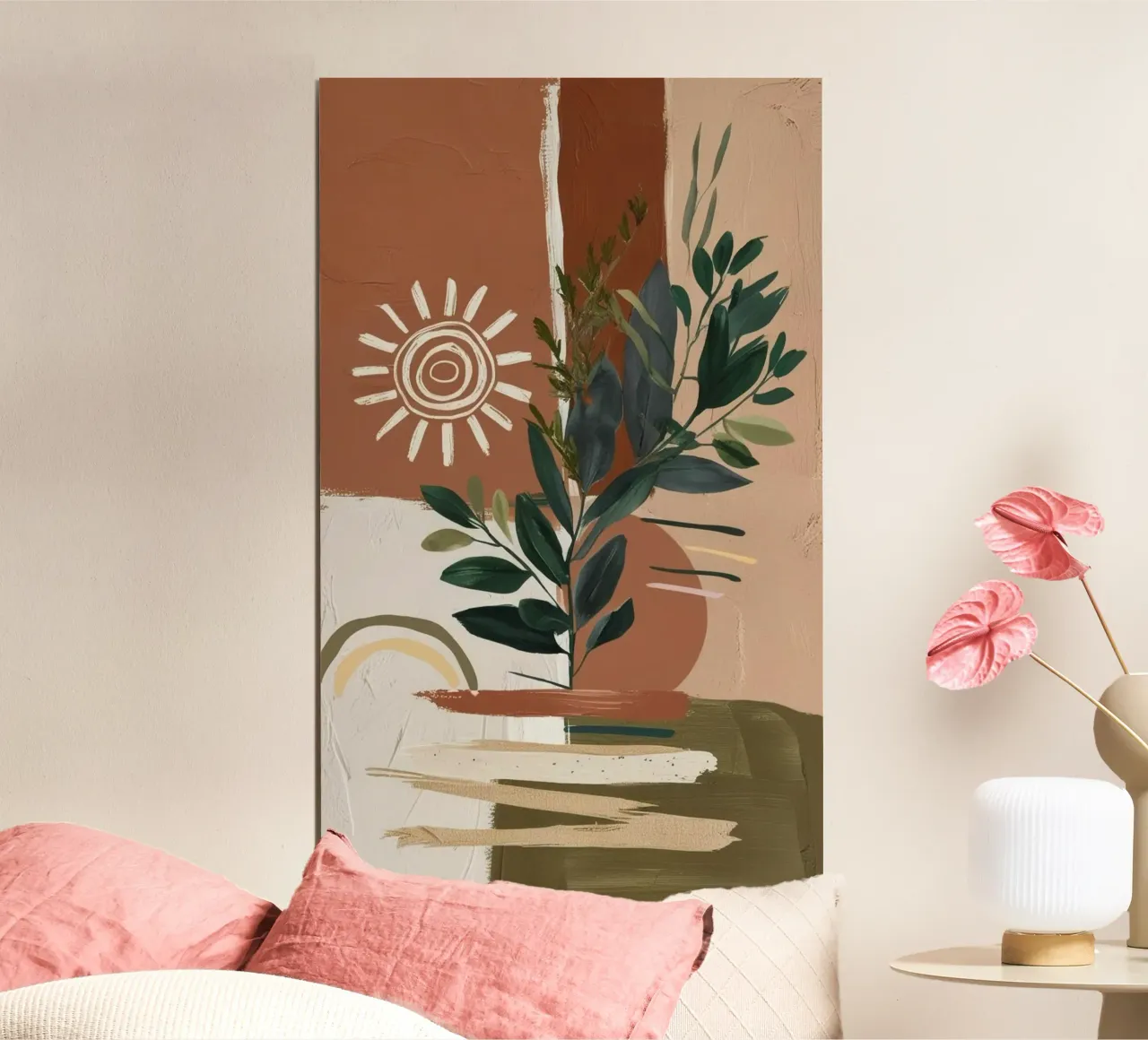 art brown branch colorful poster con telaio in plastica da miracle