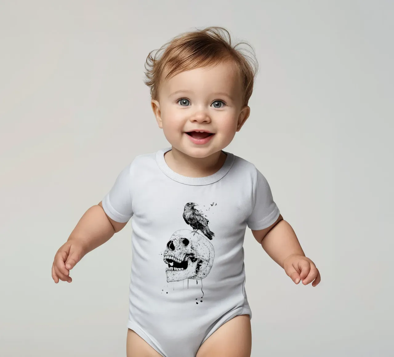 New skull body neonato maniche corte da Balazs Solti