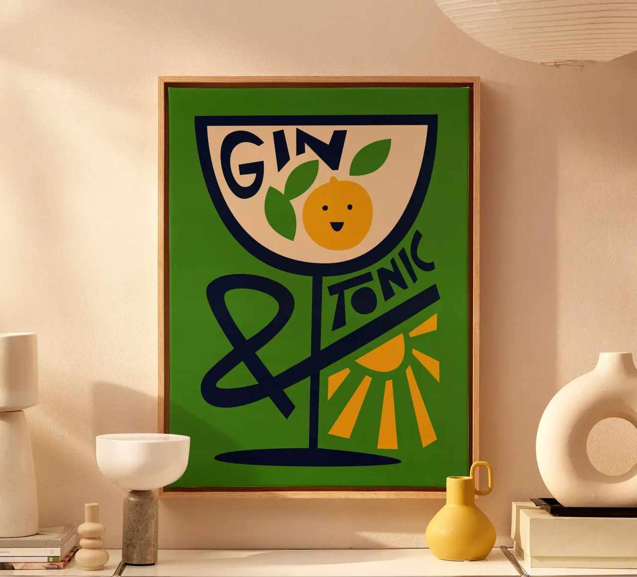 Gin Tonic Print canvas with Floater frame by Neeraprint
