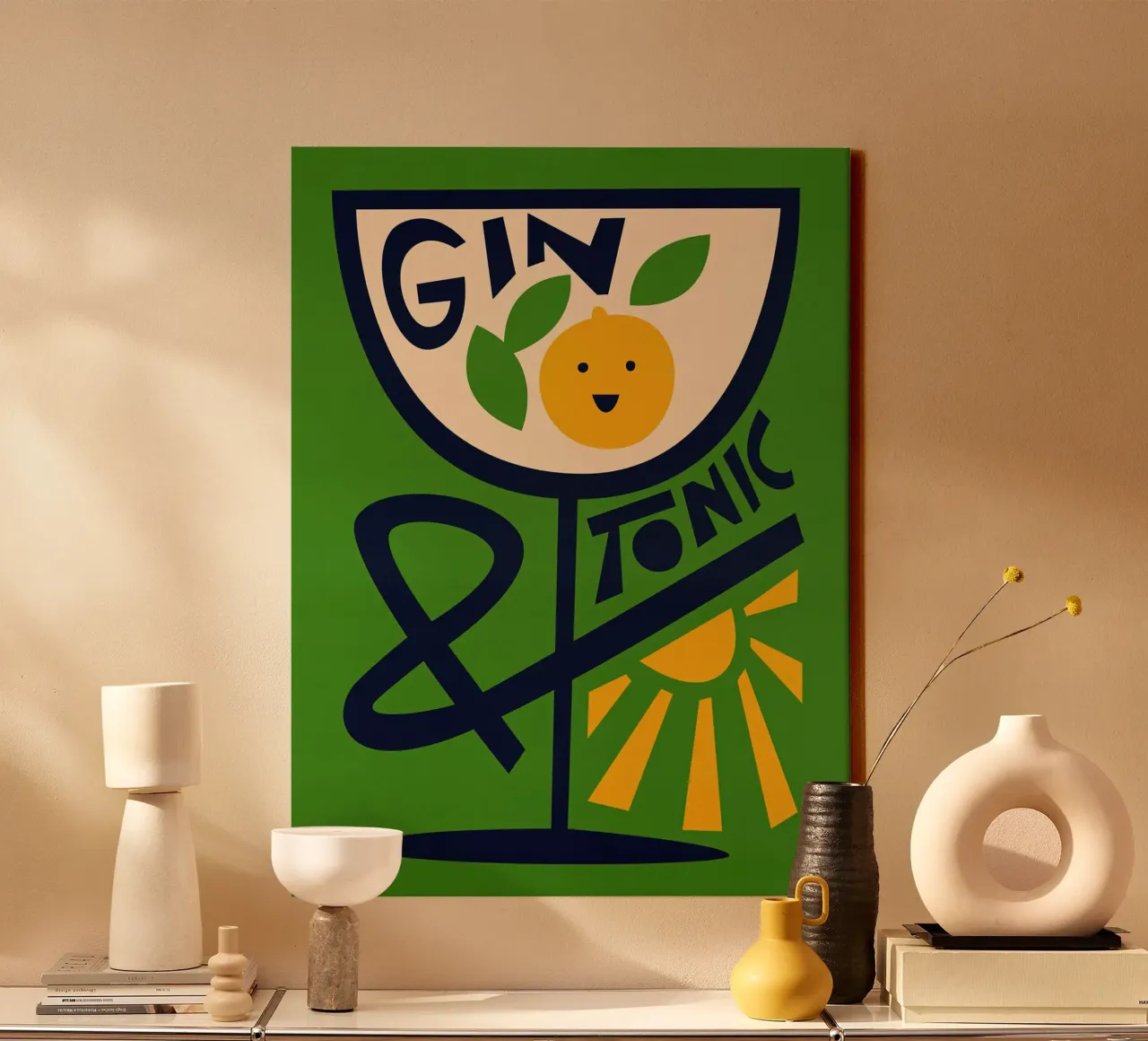 Gin Tonic Print canvas with Floater frame by Neeraprint