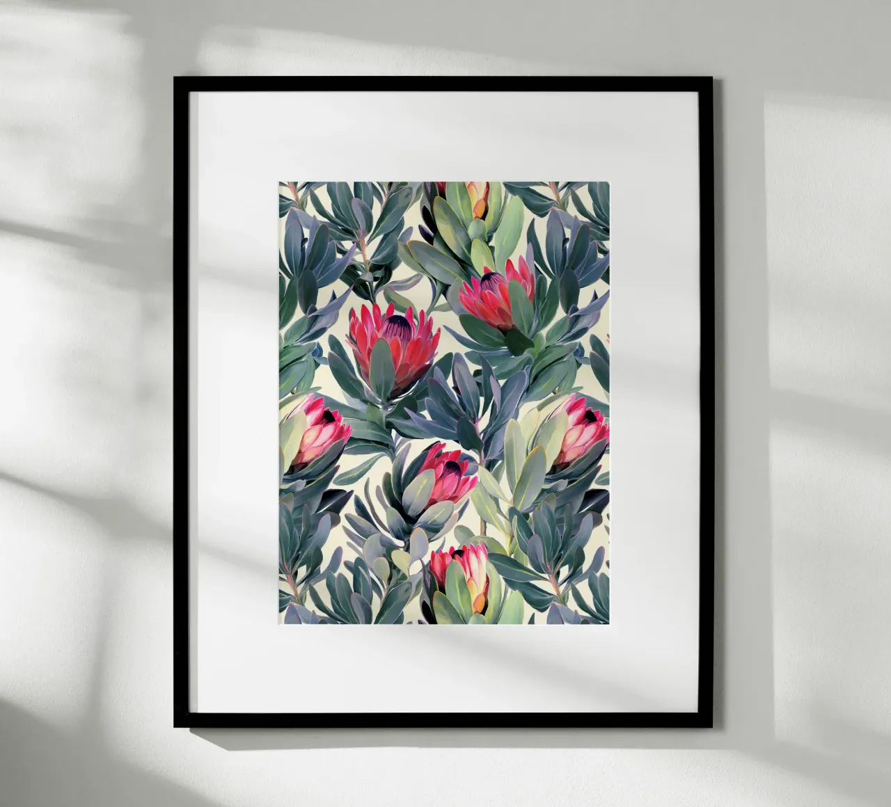Fiori di protea Stampa poster con telaio in plastica da Leahprint