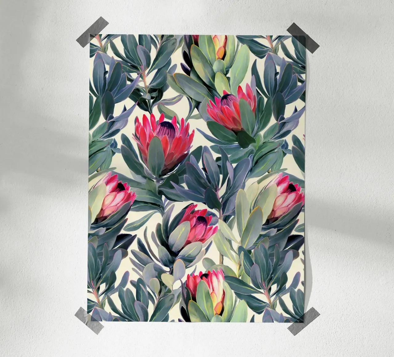Fiori di protea Stampa poster con telaio in plastica da Leahprint