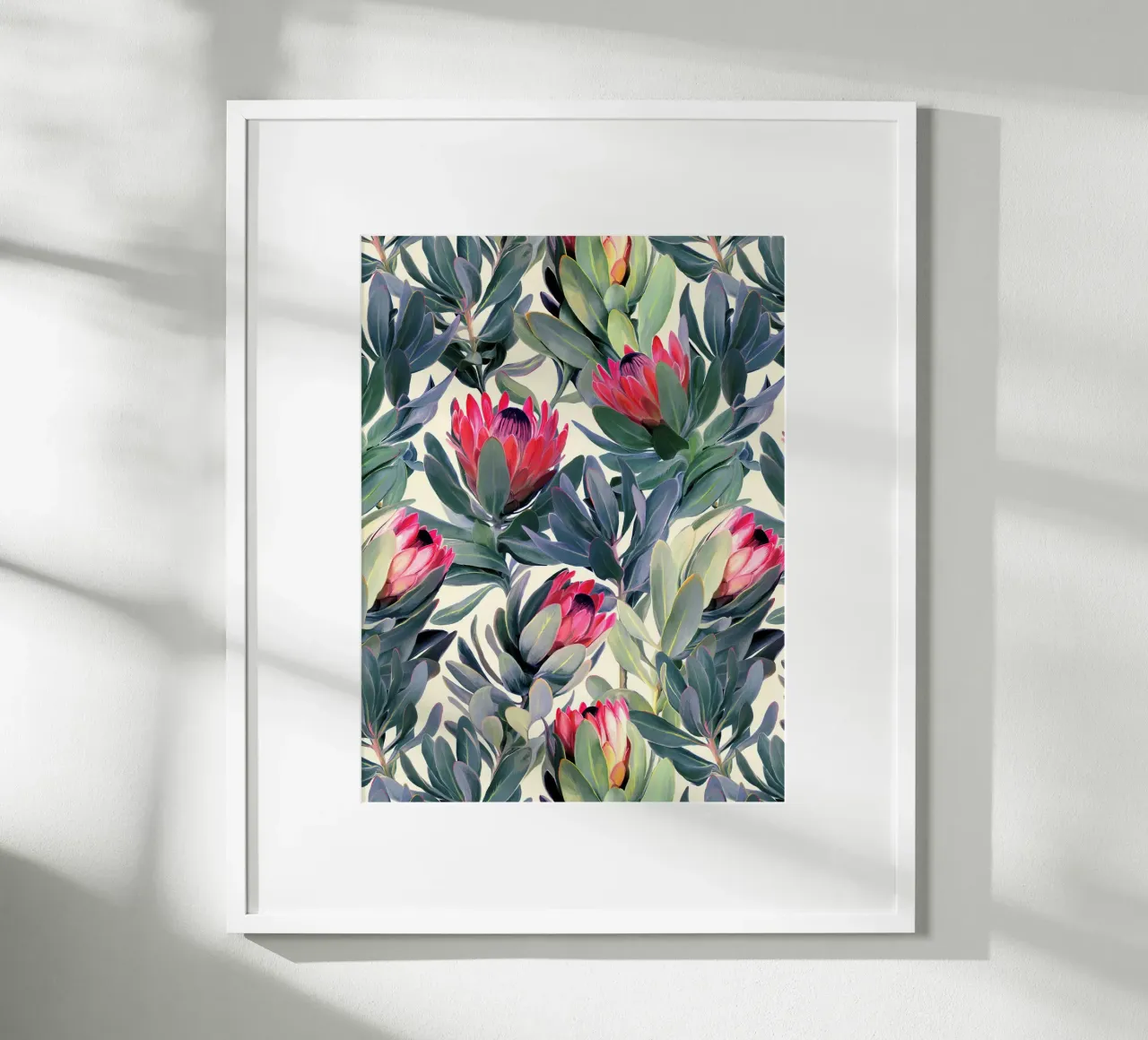 Fiori di protea Stampa poster con telaio in plastica da Leahprint