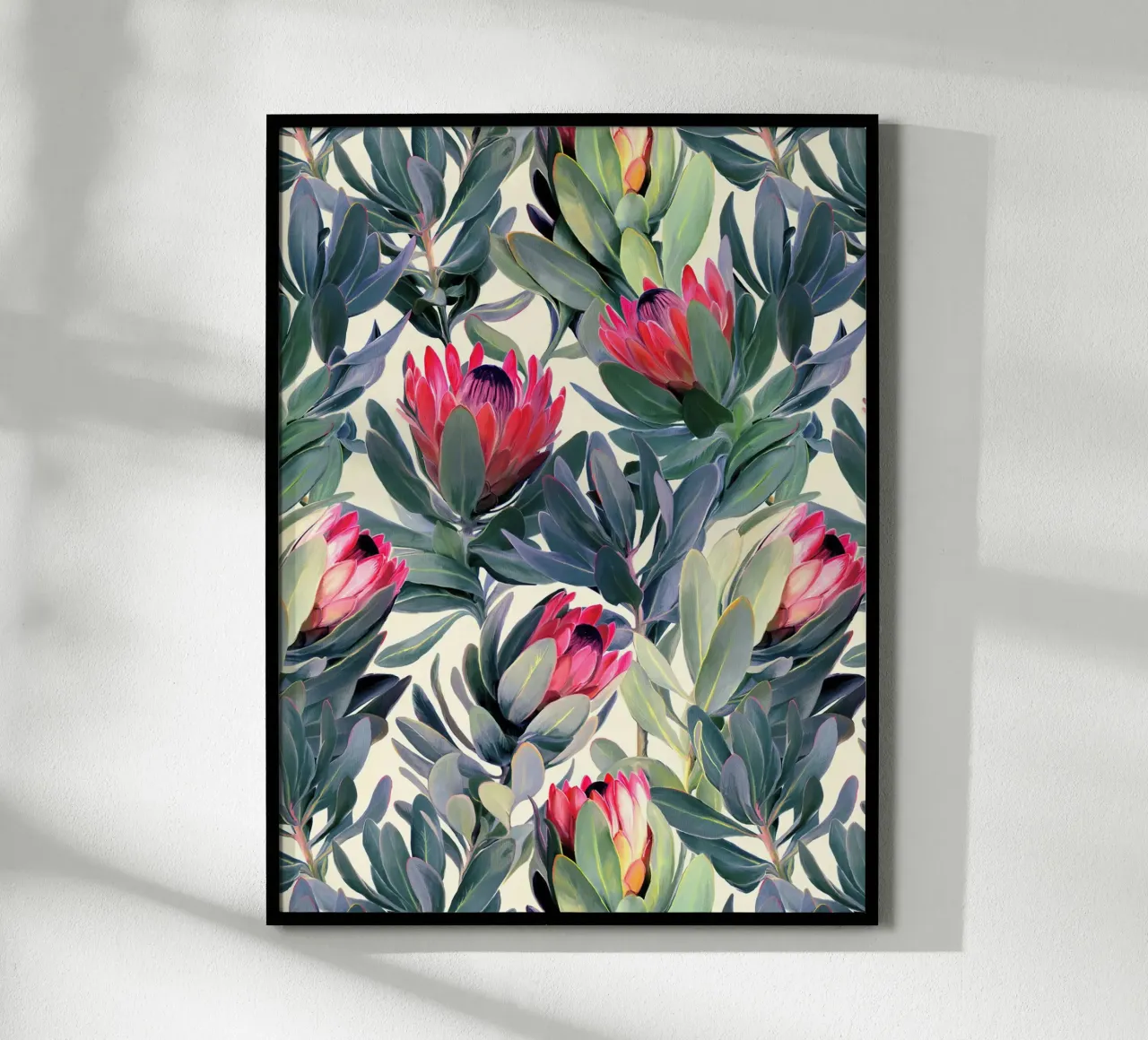 Fiori di protea Stampa poster con telaio in plastica da Leahprint